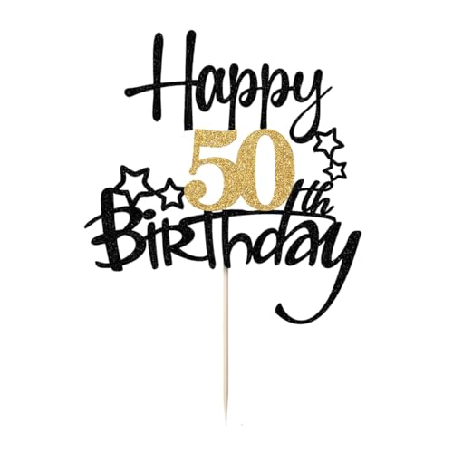 50 Geburtstag Tortendeko,Happy 50 Birthday Cake Topper 50th Kuchen Topper Glitzer Kuchendeko 50 Jahre Cupcake Toppers Tortendeko 50 Geburtstag Mann Frau von BinPhorm