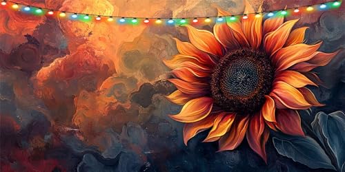 Diamond Painting Abstrakt Diamond Painting Erwachsene Groß XXL 60x120cm, DIY Sonnenblume Diamant Paintings Bilder, DIY Bastelset Erwachsene Mosaikherstellung Crystal Art Set, Deko Wohnzimmer B1-118 von Binaoung