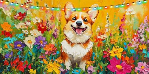 Diamond Painting Blume Diamond Painting Erwachsene Groß XXL 100x200cm, DIY Diamond Painting Kinder Hund Diamant Painting Bilder, DIY Mosaikherstellung Crystal Art Set, Deko Wohnzimmer Geschenk B1-80 von Binaoung