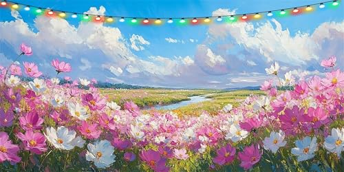 Diamond Painting Blume Diamond Painting Erwachsene Groß XXL 30x60cm, DIY Diamond Painting Kinder Wolke Diamant Painting Bilder, DIY Mosaikherstellung Crystal Art Set, Deko Wohnzimmer Geschenk B1-84 von Binaoung