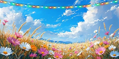 Diamond Painting Erwachsene Blume 5D Diamond Paintings xxl 70x140cm Diamant Painting Bilder Wiese, DIY Crystal Art Diamanten Malerei Stickerei Kreuzstich Mosaik Bastelset Erwachsene, Wanddeko B1-75 von Binaoung