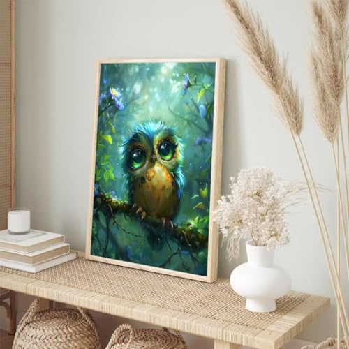 Diamond Painting Erwachsene Kinder 100x150cm, Diamond Painting Eule Diamant Painting Bilder Baum, Vollbohrer DIY Diamant Kunst Malerei Stickerei Kreuzstich Bilder Wand Deko, Mädchen Geschenke BJ-385 von Binaoung