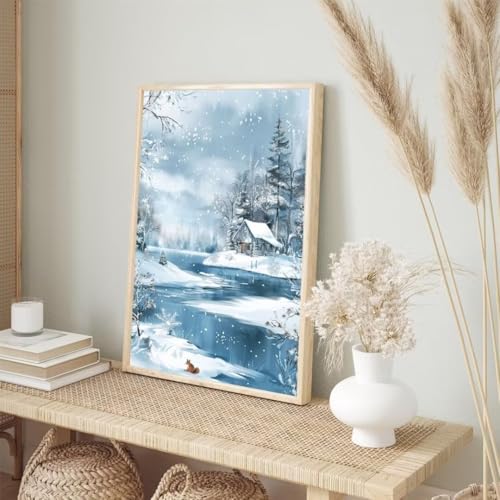 Diamond Painting Erwachsene Kinder 100x150cm, Diamond Painting Schneeszene Diamant Painting Bilder Baum, Vollbohrer DIY Diamant Kunst Malerei Stickerei Kreuzstich Bilder Wand Deko, Geschenke BJ-379 von Binaoung