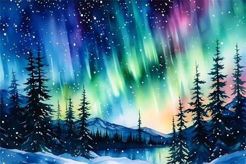 Diamond Painting Erwachsene Kinder 100x150cm,Diamond Painting Aurora Diamant Painting Bilder Landschaft,Vollbohrer DIY Diamant Kunst Malerei Stickerei Kreuzstich Bilder Wand Deko,Geschenke BJ-601 von Binaoung