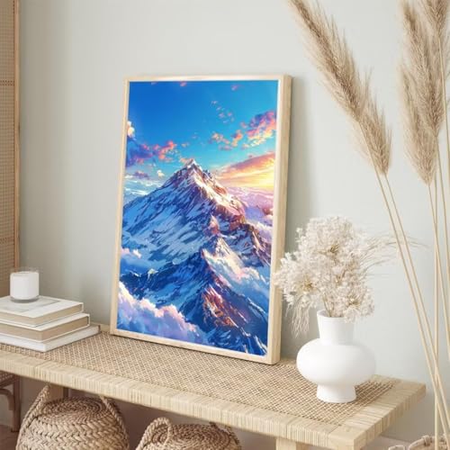 Diamond Painting Erwachsene Kinder 100x150cm,Diamond Painting Berg Diamant Painting Bilder Himmel,Vollbohrer DIY Diamant Kunst Malerei Stickerei Kreuzstich Bilder Wand Deko,Mädchen Geschenke BJ-369 von Binaoung