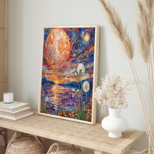 Diamond Painting Erwachsene Kinder 100x150cm,Diamond Painting Löwenzahn Diamant Painting Bilder Strudel,Vollbohrer DIY Diamant Kunst Malerei Stickerei Kreuzstich Bilder Wand Deko,Geschenke BJ-393 von Binaoung