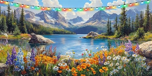 Diamond Painting Erwachsene See, Diamond Paintings klein 30x60cm Diamant Painting Bilder Landschaft, DIY Crystal Art Diamanten Malerei Stickerei Kreuzstich Mosaik Bastelset Erwachsene, Wanddeko B1-101 von Binaoung