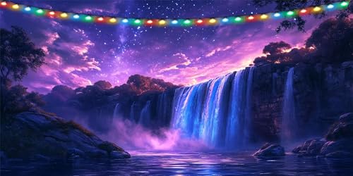 Diamond Painting Erwachsene Wasserfall 5D Diamond Paintings xxl 100x200cm Diamant Painting Bilder Wolke, DIY Crystal Art Diamanten Stickerei Kreuzstich Mosaik Bastelset Erwachsene, Wanddeko B1-117 von Binaoung