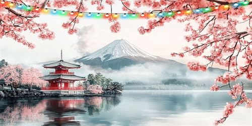 Diamond Painting Japan Diamond Painting Erwachsene Kleine Bilder 30x60cm, DIY Landschaft Diamant Paintings Bilder, DIY Bastelset Erwachsene Mosaikherstellung Crystal Art Set, Deko Wohnzimmer B1-120 von Binaoung