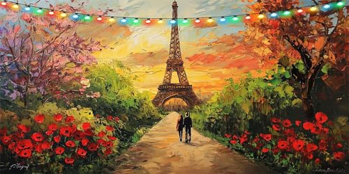 Diamond Painting Paris Diamond Painting Erwachsene Groß XXL 100x200cm, DIY Landschaft Diamant Paintings Bilder, Bastelset Erwachsene Mosaikherstellung Crystal Art Set, Deko Wohnzimmer Geschenk B1-142 von Binaoung