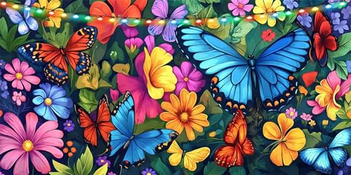 Diamond Painting Schmetterling Diamond Painting Erwachsene Groß XXL 100x200cm, DIY Blume Diamant Paintings Bilder, DIY Bastelset Erwachsene Mosaikherstellung Crystal Art Set, Deko Wohnzimmer B1-130 von Binaoung