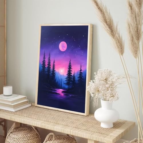 Diamond Painting Sternenhimmel Diamond Painting Erwachsene, Lila Diamant Painting Bilder Kinder, DIY Diamant Painting Crystal Art Mosaikherstellung Bastelset, für Wohnzimmer Dekoration 70x100cm BJ-376 von Binaoung