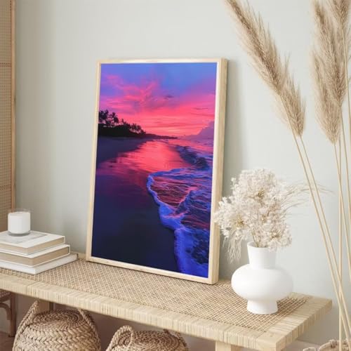 Diamond Painting Wellen Diamond Painting Erwachsene, Sonnenaufgang Diamant Painting Bilder Kinder, DIY Diamant Painting Crystal Art Mosaikherstellung Bastelset, für Wohnzimmer Deko 20x30cm BJ-380 von Binaoung