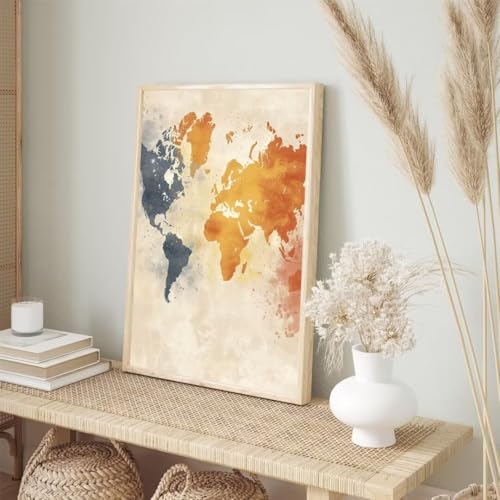 Diamond Painting Weltkarte Diamond Painting Erwachsene, Landschaft Diamant Painting Bilder Kinder, DIY Diamant Painting Crystal Art Mosaikherstellung Bastelset, für Wohnzimmer Deko 100x150cm BJ-390 von Binaoung