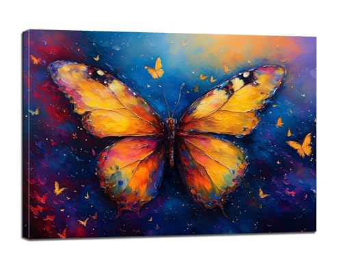 Malen Nach Zahlen Erwachsene Schmetterling Malen Nach Zahlen Bunt Malen Nach Zahlen Kinder,DIY Handgemalt Ölgemälde Paint by Numbers Bastelset mit 3 - Pinseln und Acrylfarbe,90x135cm (Rahmenlos) BJ-3 von Binaoung