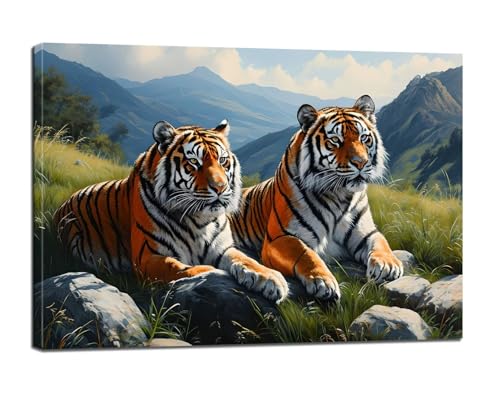 Malen Nach Zahlen Erwachsene Tiger Malen Nach Zahlen Tier Malen Nach Zahlen Kinder, DIY Handgemalt Ölgemälde Paint by Numbers Bastelset mit 3 - Pinseln und Acrylfarbe, 100x150cm (Rahmenlos) BJ-75 von Binaoung