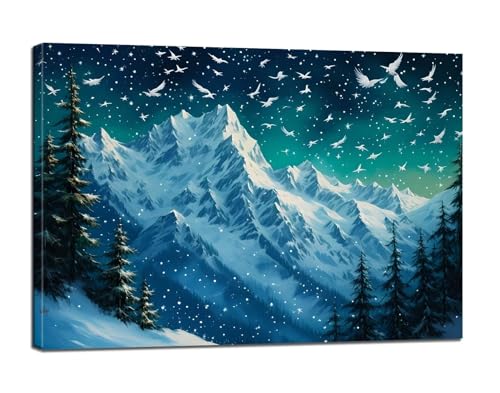 Schneeflocke Malen Nach Zahlen Erwachsene,Malen Nach Zahlen Taube Paint by Numbers Anfänger,DIY Handgemalt Leinwand Ölgemälde Kit mit Pinseln und Acrylpigment,Ohne Rahmen,Zimmer Deko 20x28 Zoll BJ-322 von Binaoung