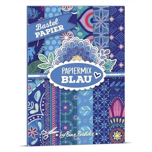 Bine Brändle - Bastelpapier - Papiermix BLAU von Bine Brändle