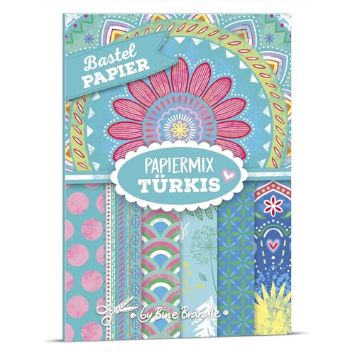 Bine Brändle - Bastelpapier - Papiermix TÜRKIS von Bine Brändle