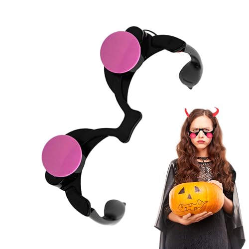 Biniveil Rot Leuchtende Augen LED-Brille | Halloween-Leucht-LED-Brille | Leuchtende Rote Augenbrille | Lustige LED-Brille Für Halloween | Leuchtendes Zubehör Für Halloween-Maskenball von Biniveil