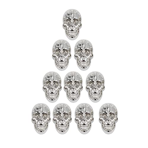 Binnan 10 Stück Punk Nieten Totenkopf Nieten Silber Metall Ziernieten Killernieten Leder Nieten für Taschen, Lederband, Halsband, Schuhe von Binnan