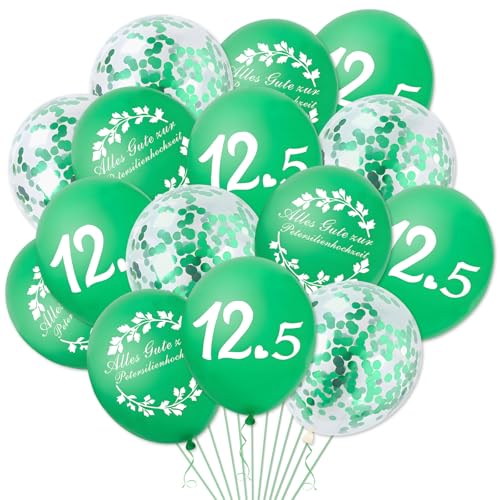 24 x Petersilienhochzeit Luftballons Deko, 12.5 Jahre Hochzeitstag Latexballons Deko, Grüne Latexballons Petersilien Party Deko, Alles Gute zur Petersilienhochzeit Geschenk von Bipl