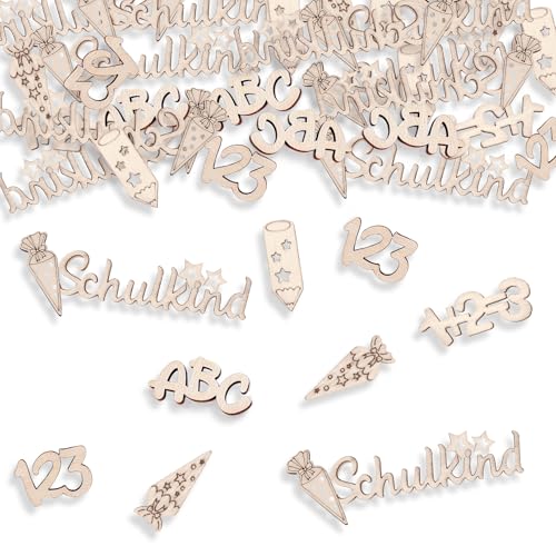 60 Stück Einschulung Deko, Holz Schulkind Konfetti Tischdeko, Schulanfang Deko Junge & Mädchen, Stift Zuckertüten Streudeko Konfetti, ABC 123 Zuckertüte Confetti, für Schulanfang Tischdeko Einschulung 60 Stück Einschulung Deko, Holz Schulkind Konfetti Tischdeko, Schulanfang Deko Junge & Mädchen, Stift Zuckertüten Streudeko Konfetti, ABC 123 Zuckertüte Confetti, für Schulanfang Tischdeko Einschulung von Bipl