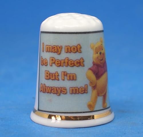 Birchcroft Fingerhut aus Porzellan, Sammlerstück, "I May Not Be Perfect", mit Displaybox von Birchcroft China