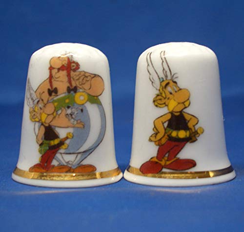 Birchcroft Fingerhut aus Porzellan, zum Sammeln, Asterix und Obelix, 1 Paar von Birchcroft China