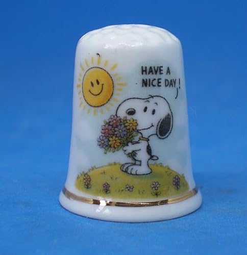 Birchcroft Porzellan-Fingerhut zum Sammeln, "Have a Nice Day", mit Displaybox von Birchcroft China