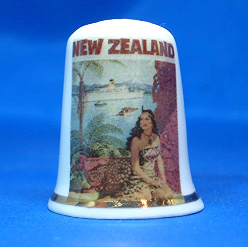 Birchcroft Porzellan-Fingerhut zum Sammeln, Reiseposter Neuseeland, inklusive Box von Birchcroft China