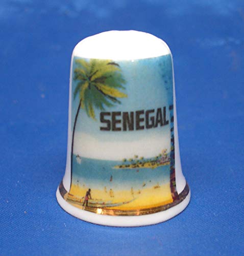 Birchcroft Porzellan-Fingerhut zum Sammeln, Reiseposter Senegal, inklusive Box von Birchcroft China