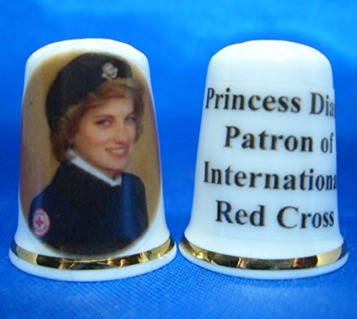 Birchcroft Porzellan-Fingerhut zum Sammeln – Prinzessin Diana Patron International, rotes Kreuz von Birchcroft China