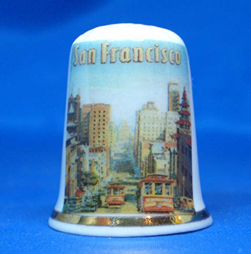 Birchcroft Porzellan-Fingerhut zum Sammeln – Reiseposter San Francisco Box Birchcroft Porzellan-Fingerhut zum Sammeln – Reiseposter San Francisco Box von Birchcroft China