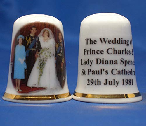 China Fingerhut zum Sammeln – Prinz Charles & Diana Hochzeit 1981 – inklusive Box von Birchcroft China