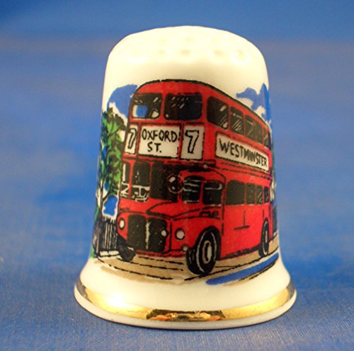 Porzellan-Fingerhut, Sammlerstück, Motiv: Londoner Bus von Birchcroft China