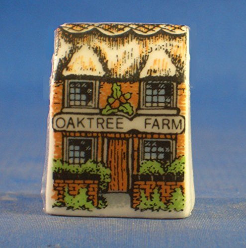 birchcroft Porzellan China Fingerhut, Sammlerstück,-Miniatur-Haus Form – Oak Tree Farm von Birchcroft China