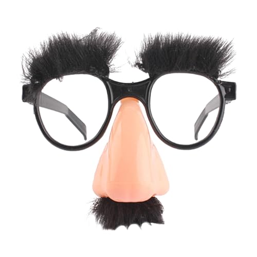 3 Stk Große Nase Lustige Brille, Lustige Verkleidungsbrille Große Nase Lustige Brille mit Augenbraue, Disguise Gläser Lustige Brillen mit Große Nase Augenbraue Schnurrbart Prank Tool Favor von Birtern