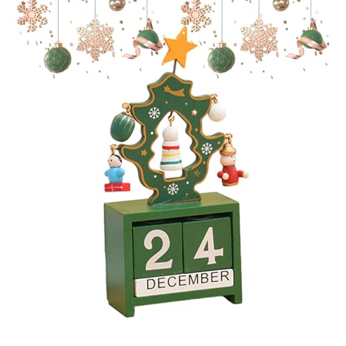 Birtern Tischnummer, Datum, Holzdekoration, Holz-Adventskalender, Countdown-Blöcke, Weihnachtsdekoration, Countdown-Kalender für Familie und Freunde von Birtern