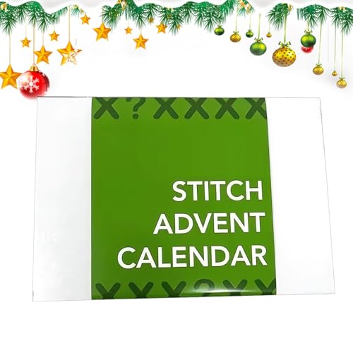 Birtern Weihnachtlicher Stickerei-Adventskalender, 24 Tage Countdown-Kalender – Weihnachts-Stickerei-Starter-Set für Ferienwohnung von Birtern