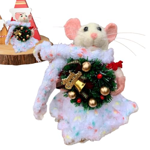 Gefilzte Weihnachtsmäuse, Nadelfilzmäuse, Filzmäuse, Weihnachtsbaumschmuck, Desktop-Mäuse, Puppe, Kleidung, Filz, niedlich, handgefertigt, Nadelfilz, Stoffmäuse von Birtern