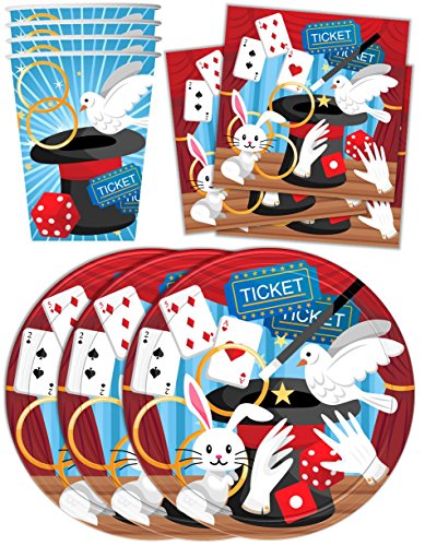 Magic Show Birthday Party Supplies Set Plates Napkins Cups Tableware Kit for 16 von Birthday Galore