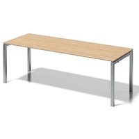 BISLEY Cito Schreibtisch ahorn, silber rechteckig, 4-Fuß-Gestell silber 220,0 x 80,0 cm von Bisley