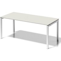 BISLEY Cito Schreibtisch grauweiß, verkehrsweiß rechteckig, 4-Fuß-Gestell weiß 180,0 x 80,0 cm von Bisley