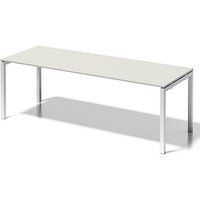 BISLEY Cito Schreibtisch grauweiß, verkehrsweiß rechteckig, 4-Fuß-Gestell weiß 220,0 x 80,0 cm von Bisley