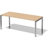 BISLEY Cito höhenverstellbarer Schreibtisch ahorn, silber rechteckig, 4-Fuß-Gestell silber 200,0 x 80,0 cm von Bisley