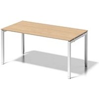 BISLEY Cito höhenverstellbarer Schreibtisch ahorn, verkehrsweiß rechteckig, 4-Fuß-Gestell weiß 160,0 x 80,0 cm von Bisley