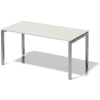 BISLEY Cito höhenverstellbarer Schreibtisch grauweiß, silber rechteckig, 4-Fuß-Gestell silber 160,0 x 80,0 cm von Bisley