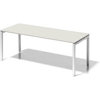 BISLEY Cito höhenverstellbarer Schreibtisch grauweiß, verkehrsweiß rechteckig, 4-Fuß-Gestell weiß 200,0 x 80,0 cm von Bisley