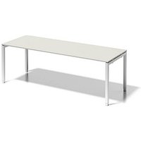 BISLEY Cito höhenverstellbarer Schreibtisch grauweiß, verkehrsweiß rechteckig, 4-Fuß-Gestell weiß 220,0 x 80,0 cm von Bisley